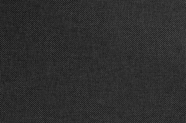 black grey fabric texture for background and design art work with seamless pattern of natural textile. - material têxtil imagens e fotografias de stock