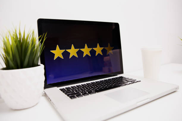 istock Customer experience concept online, Best Excellent Services Rating for Satisfaction present by Hand of Client . 1221562062