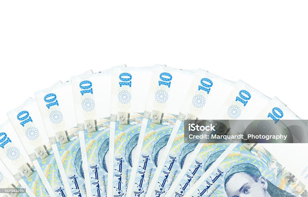 some 10 tunisian dinar banknotes new edition obverse indicating economics with copy space Banking Stock Photo