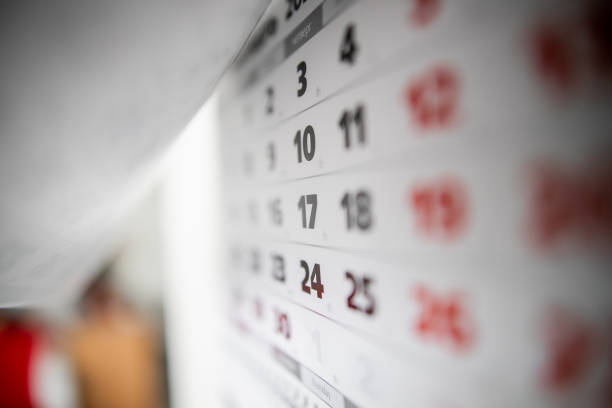 istock Months and dates shown on a calendar whilst turning the pages 1221563729