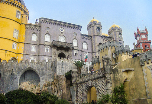 In August 2011, tourists were  visiting the Palacio de Pena in Sintra in Portugal