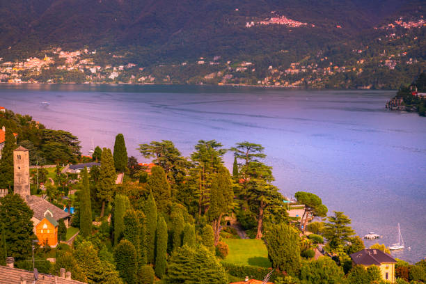 istock Moltrasio on Lake Como and Torno on the other side at sunset - Lombardy, Italy 1221564236