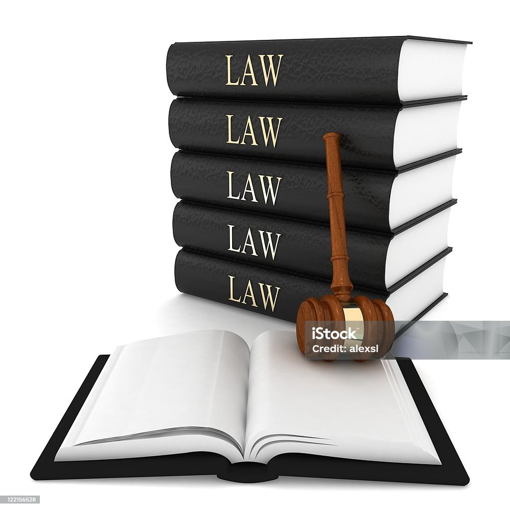 Law Books and Gavel  Authority Stock Photo