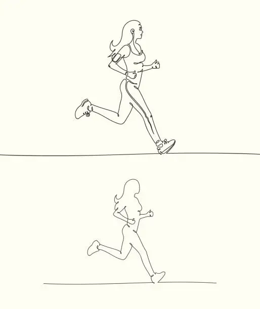 Vector illustration of Jogging woman