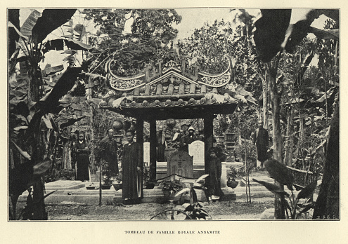 Vintage photograph of a Annamite (Vietnamese) royal family tomb, 19th Century