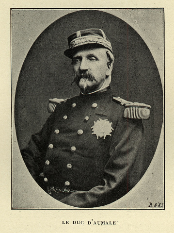 Vintage photograph of Henri d'Orléans, Duke of Aumale, 19th Century. A leader of the Orleanists, a political faction in 19th-century France associated with constitutional monarchy.