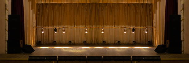 istock Theater lights spotlights and smoke over the stage 1221569849
