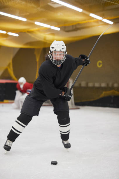 istock Female Hockey Player in Practice 1221570595