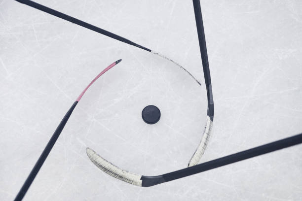 istock Top View Hockey Background 1221570612