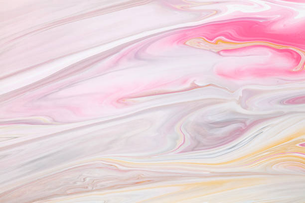 istock Fluid art texture. Abstract backdrop with mixing paint effect. Liquid acrylic artwork with trendy mixed paints. Can be used for website background. Lavender, pink and white overflowing colors. 1221574595