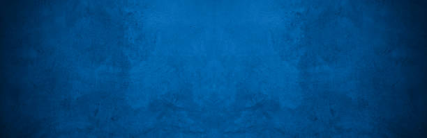Old wall pattern texture cement blue dark abstract  blue color design are light with black gradient background.