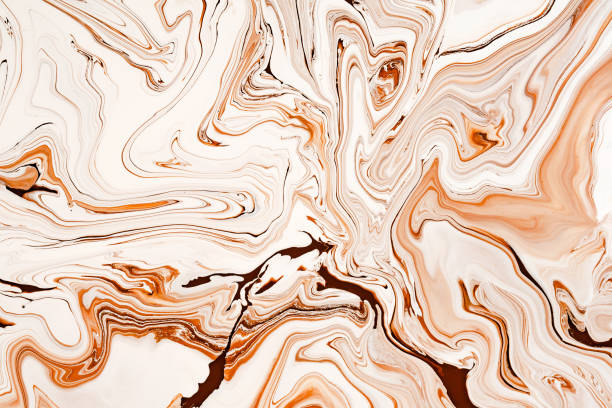 istock Caramel, cream dynamic and fluid raster texture. Abstract acrylic paints mixture color background. 1221576359