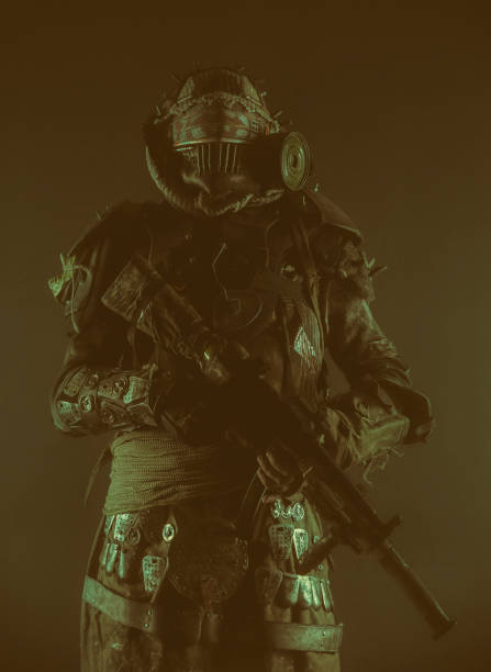 istock Post apocalyptic survivor in abandoned tunnel 1221577340