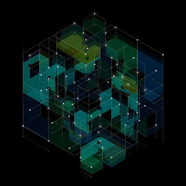 ilustrações de stock, clip art, desenhos animados e ícones de hexa mesh complex - hexagon three dimensional shape diagram abstract