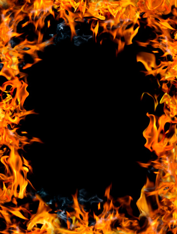 Bonfire frame on a black background