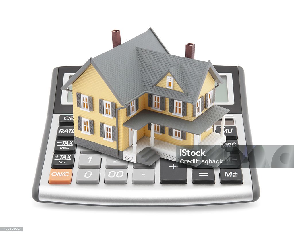 Ipoteca calcolatrice - Foto stock royalty-free di Architettura