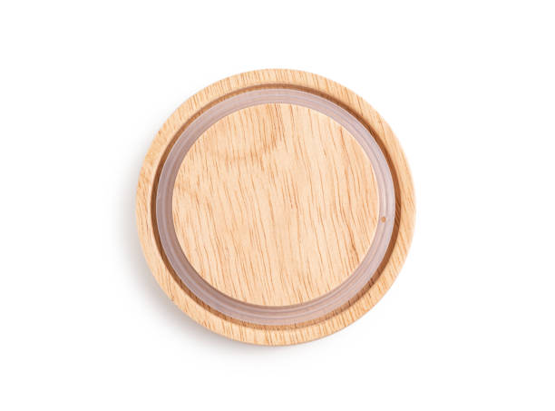 istock wood Jar lid on white background 1221587314