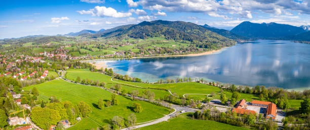 istock Tegernsee Lake Bavarian Alps Germany. Aerial Drone Panorama Spring 1221590543