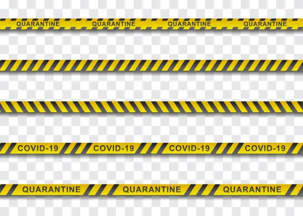 Vector illustration of Quarantine Covid-19 Stripe