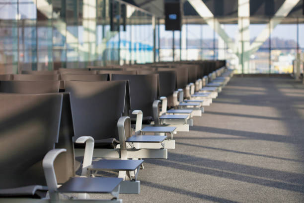 istock Photo of empty boarding gate in airport 1221592842