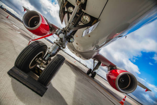istock Low angle view of airplane in airport 1221594291