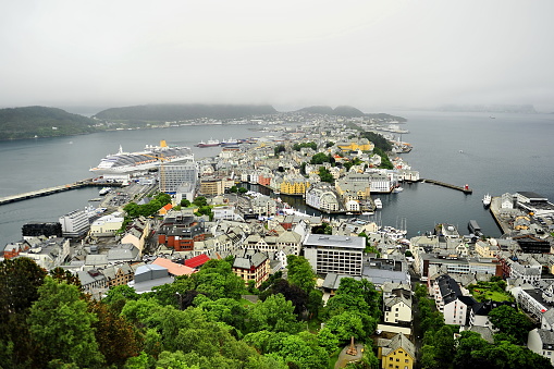 Alesund. Buildings and architecture of the  city.