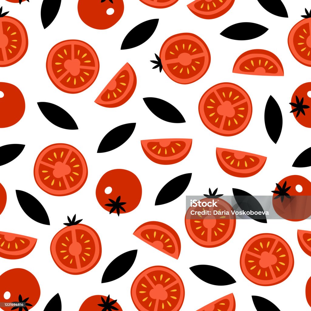 Cà Chua Tươi Vector Mẫu Liền Mạch Nền Chồng Chéo Hình Nền Tốt Cho ...