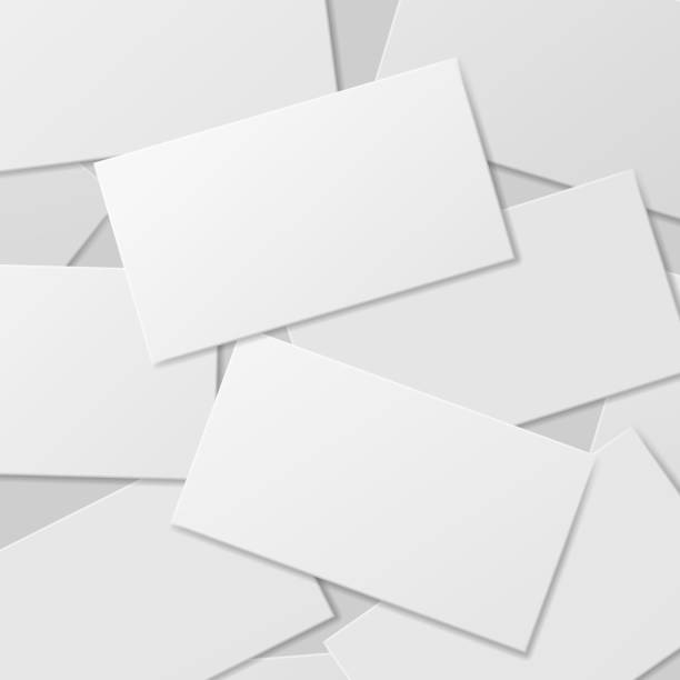 istock Blank business card. White realistic visit cards on table. Empty paper sheets for your brand design vector mockup 1221597483