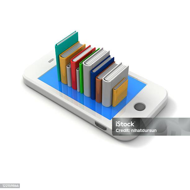 Libri Sul Telefono Cellulare - Fotografie stock e altre immagini di Tridimensionale - Tridimensionale, Telefono cellulare, Libro