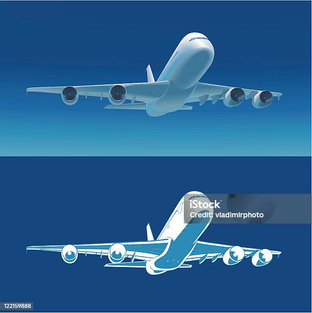 Airlane Retire Ilustração Vetorial - Arte vetorial de stock e mais imagens de Avião Comercial - Avião Comercial, Descolar - Atividade, Céu