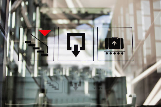 Photo of exit sign in airport