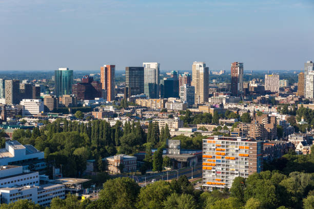 istock Aerial view of Rotterdam skyline 1221601756