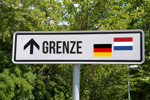 istock A sign and border between Germany and the Netherlands 1221601984