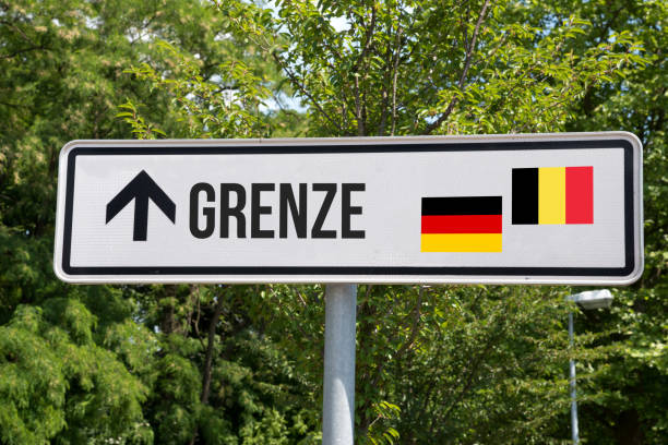 istock A sign and border between Germany and Belgium 1221602025