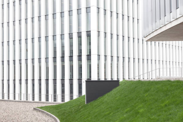 The new headquarters of the IOC was planned by 3XN partnered with Swiss architects IttenBrechbühl and realized till 2019. The project won several prized in architecture. The new headquarters will  bring together the IOC staff – 500 employees currently spread across Lausanne. The image was captured during spring season.