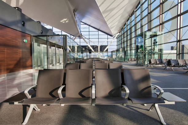 istock Photo of empty boarding gate in airport 1221602232