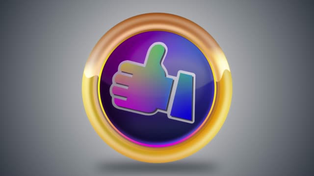 Okay sign on colorful round button 4K Full HD Video