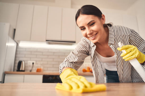 istock Delighted young female spending her weekend at home 1221605765