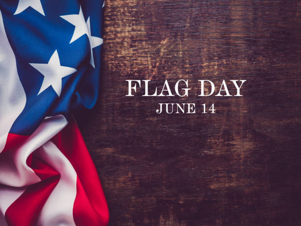istock American Flag. Beautiful, bright card. Top view 1221605853