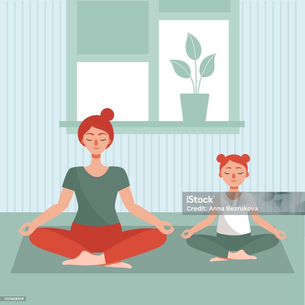 Mẹ Và Con Gái Tập Yoga Ở Nhà Khái Niệm Hoạt Động Tại Nhà Với Trẻ ...