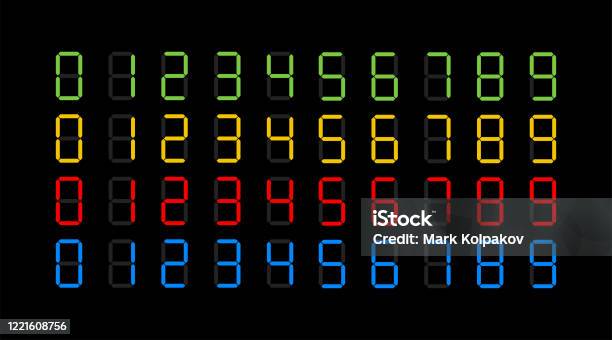 Digit Call Vector Digits Electronic Dial Set Vector Illustration Isolated Stock ...
