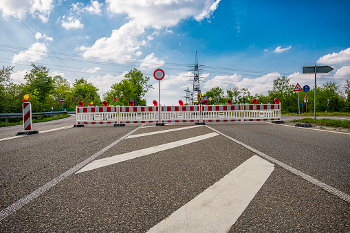 closed road and construction site