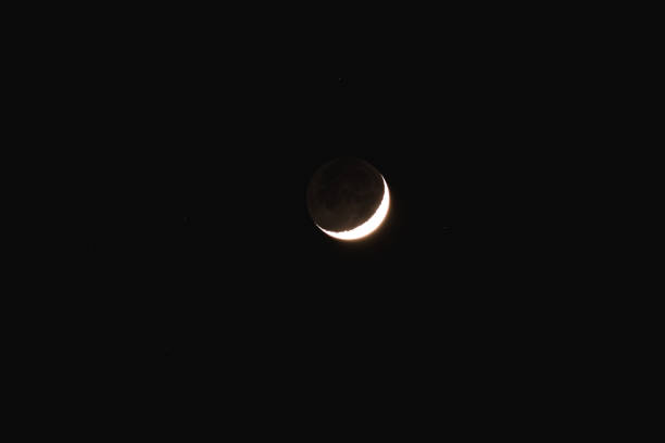 istock Young Moon and Venus on a dark night sky. 1221610739