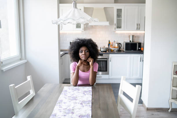 istock Sad and bored woman portrait 1221612820