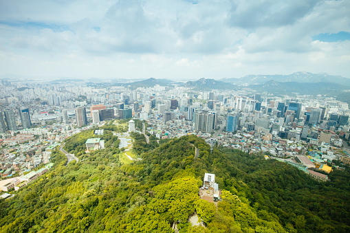 A view from Namsan Tower in Namsan Park in Seoul, South Korea