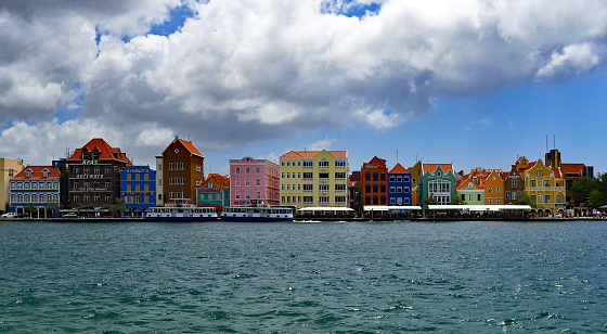 View Across the Bay of the Waterfront of Willemstad on the Caribbean Island of Curacao