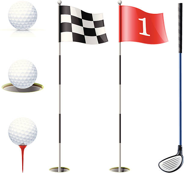 のゴルフ用品 - ゴルフの旗点のイラスト素材／クリップアート素材／マンガ素材／アイコン素材