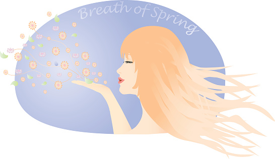 Spring Breathaking Breath Of Spring Stock Illustration - Download Image Now - Inhaling ...