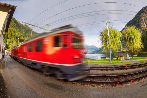 istock railway runs in the Poschiavo 1221637261