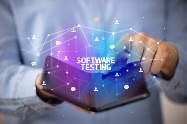 istock Businessman holding a foldable smartphone, new technology concept 1221637541